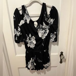 Cold shoulder, long sleeve romper